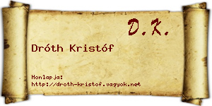 Dróth Kristóf névjegykártya