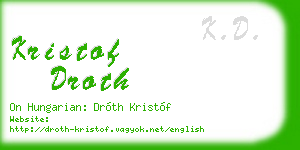 kristof droth business card